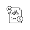 Icon symbolisiert eine KI-Projektskizze samt Budgetplanung